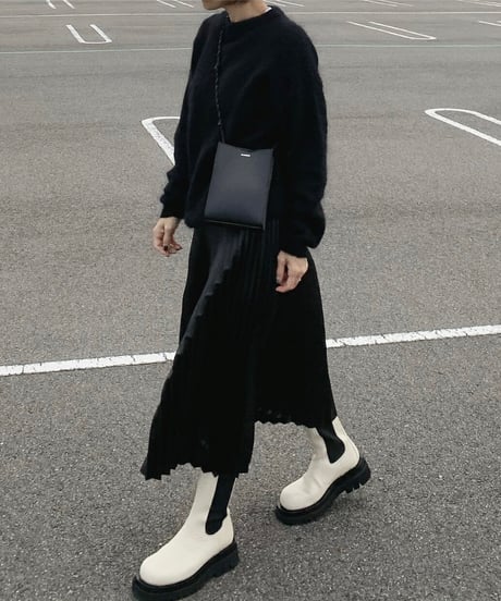 fake leather pleats skirt