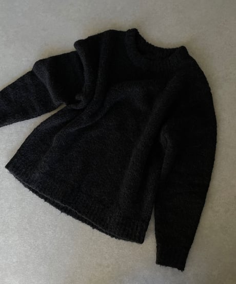 wool blend crew neck  knit(green/black)