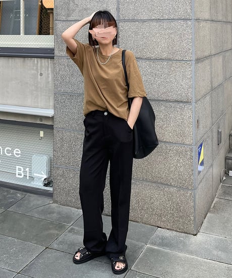 long length straight slacks (black)