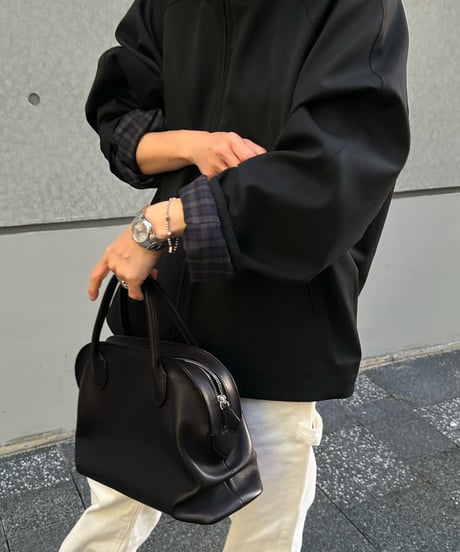 stand collar zip up blouson