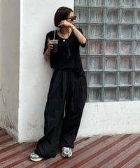 day half sleeve t&day nylon wide pants