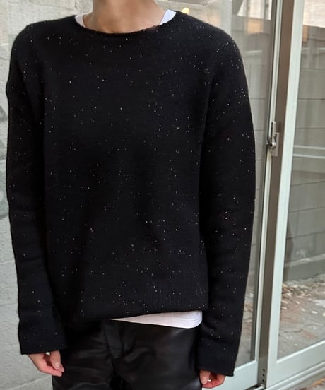 nep yarn high neck,round neck sweater