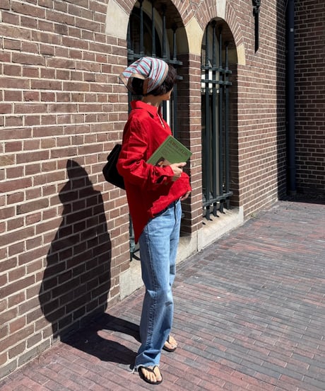 linen shirt red