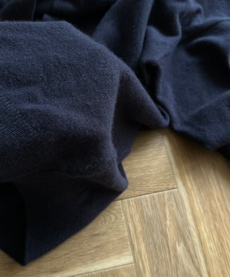navy hoodie knit & mock neck long sleeve