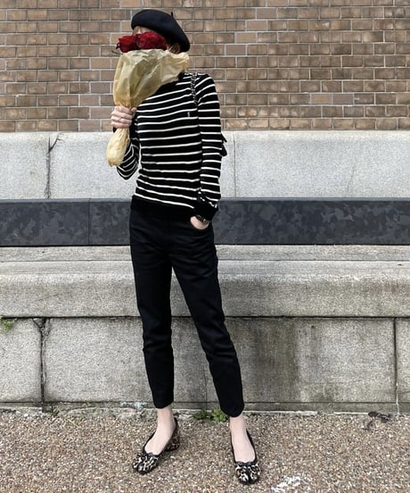 cotton slim pants (black)