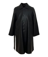 classic leather coat middle length