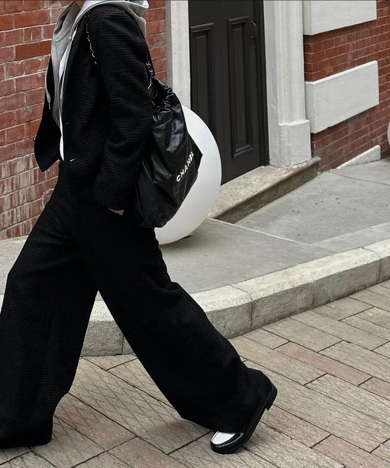 monotone tweed wide pants | ok.soon