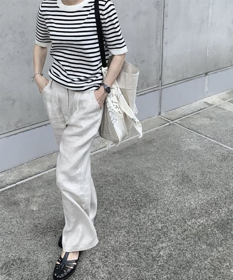 linen herringbone pants ecru