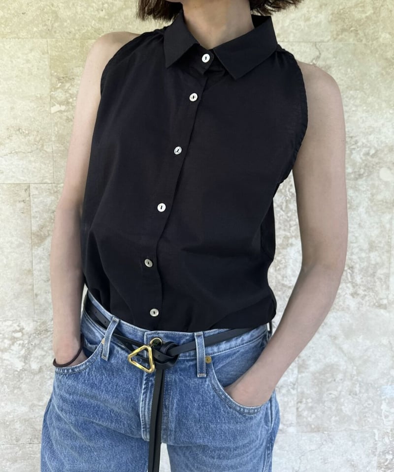 linen blend sleeveless shirt | ok.soon