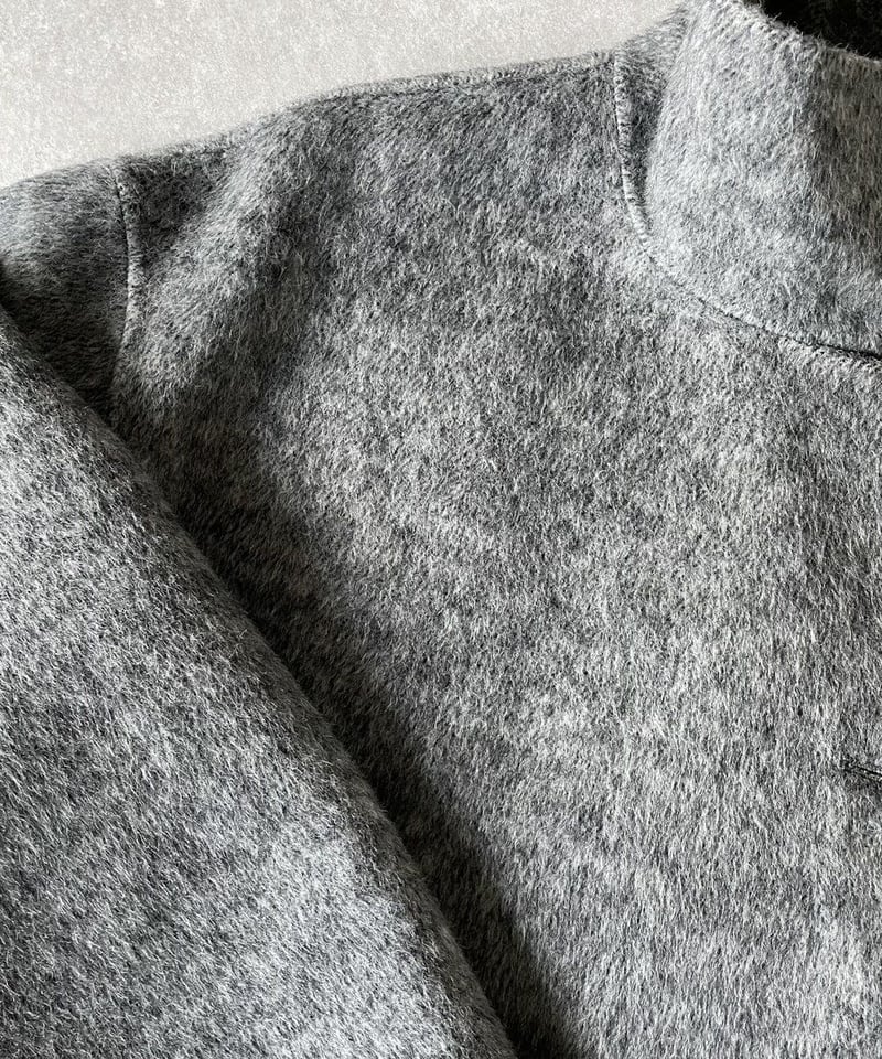 スタンドカラーショートコートgray,ecru | ok.soon スタンドカラーショートコートgray,ecru | ok.soon