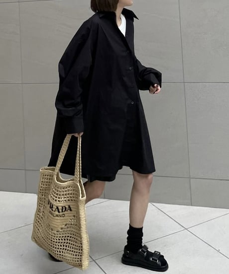 over long shirt (black)
