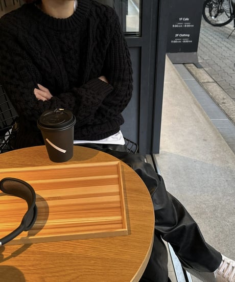 cable knit black