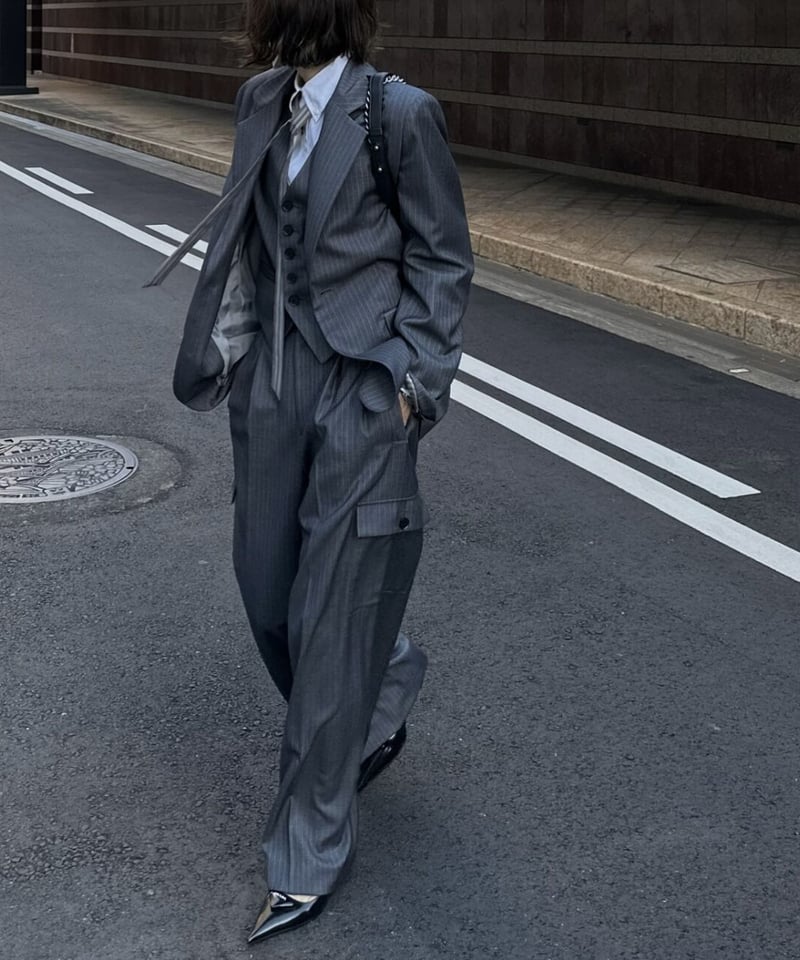 ジャケット・アウター ok.soon pinstripe tailored jacket pinstripe tailored jacket | ok.soon