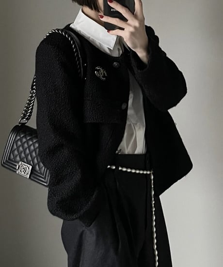tweed jacket black