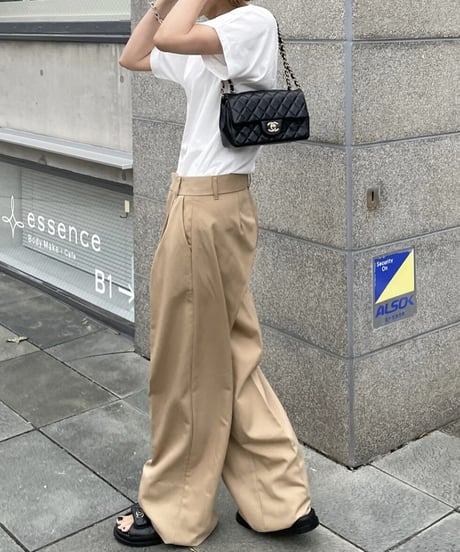 ワイドストレートスラックスcamel