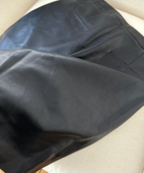faux-leather half shorts