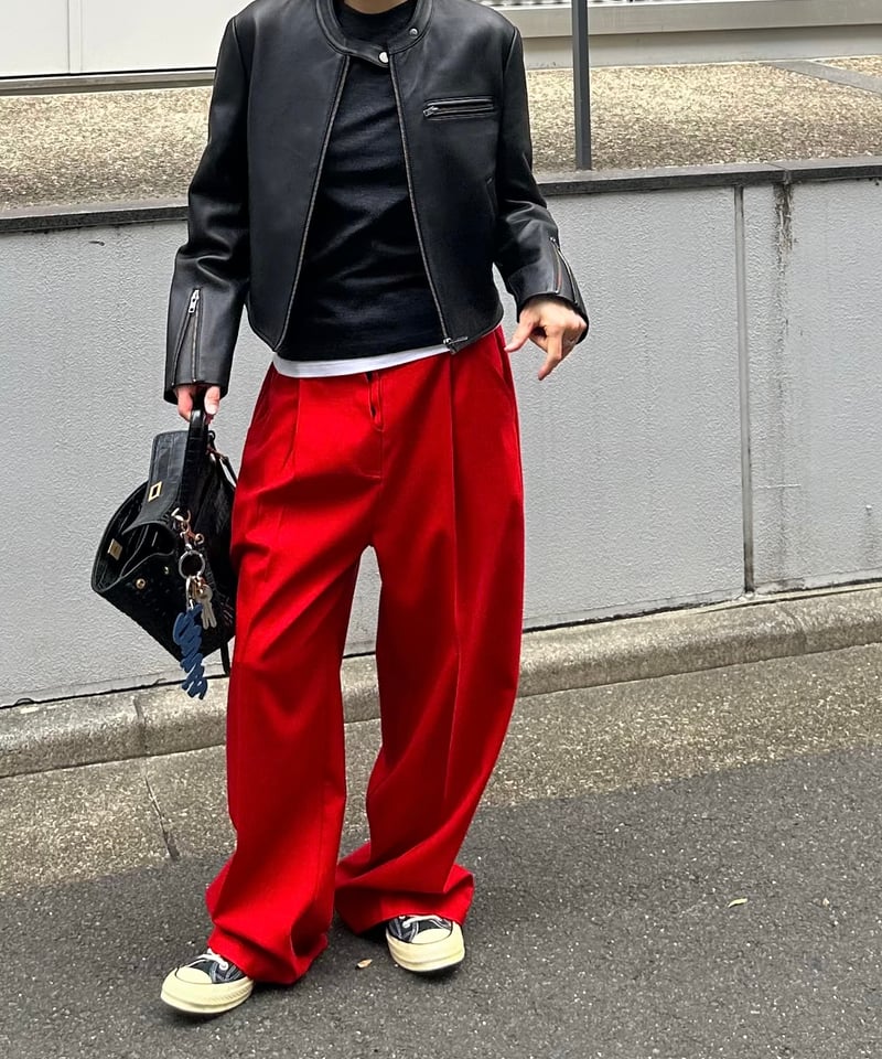 oksoon レザージャケット　サイズ1 fake leather blouson | ok.soon