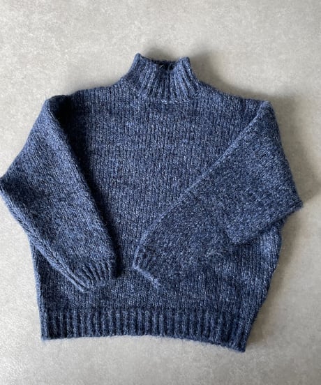 ハイネックミックスニットgray,blue