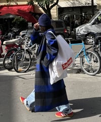 buffalo check wool coat