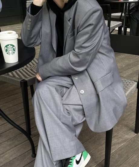 over size set up suit(gray/beige)