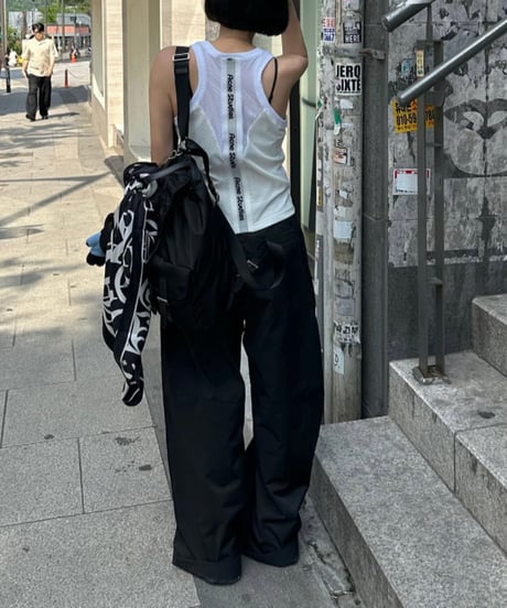 cotton nylon wide pants
