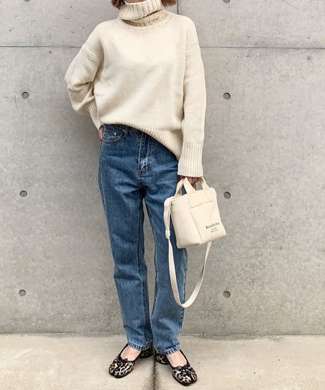 high waist tapered denim