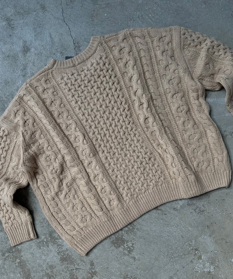 JOSE MOON DAMAGE CABLE KNIT/ダメージケーブルニット UNISEX》Damaged Cable Prime-Over Crew Neck Knit Pullover