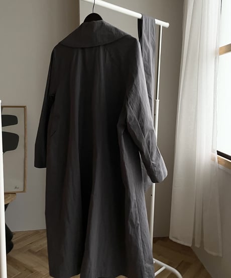 cotton nylon over coat gray