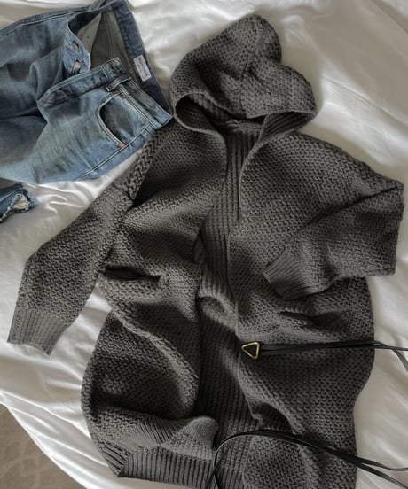 long knit  cardigan gray