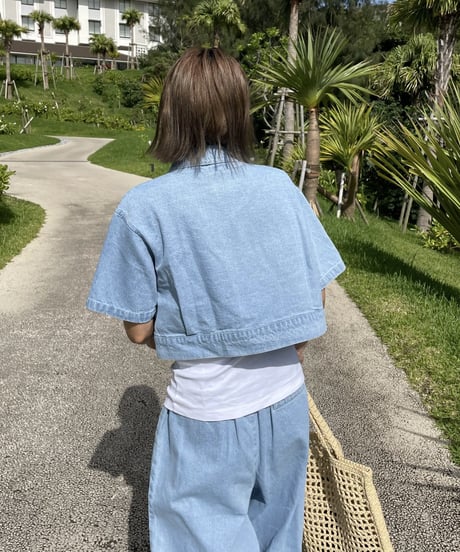 cropped denim set-up