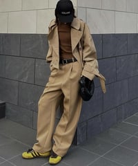 tailored slacks(black/camel)