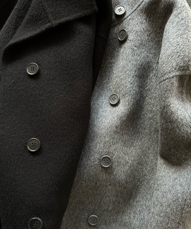 stand collar short coat(gray/black) | ok.soon