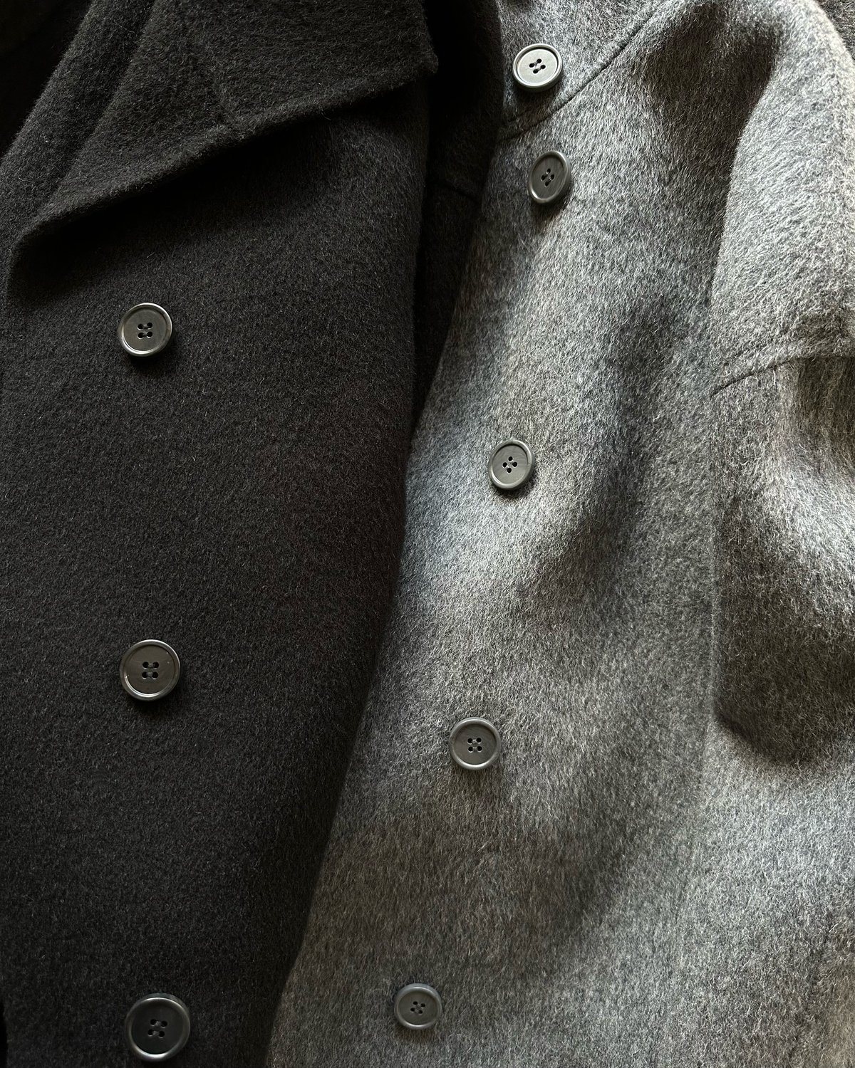 stand collar short coat(gray/black) | ok.soon