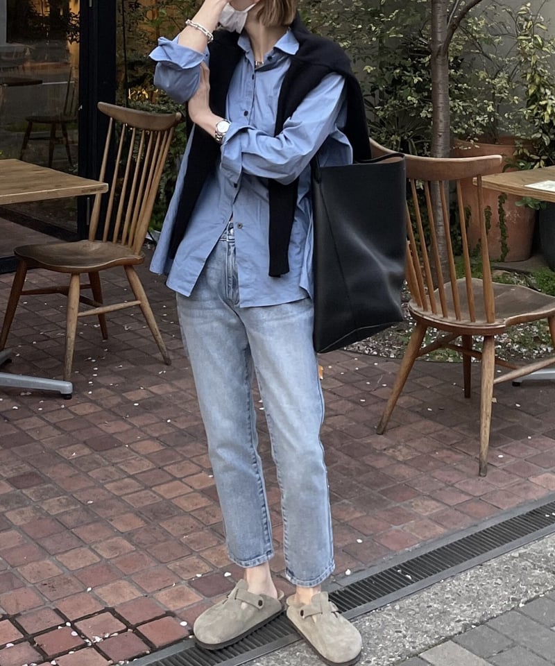 cotton slim pants denim | ok.soon