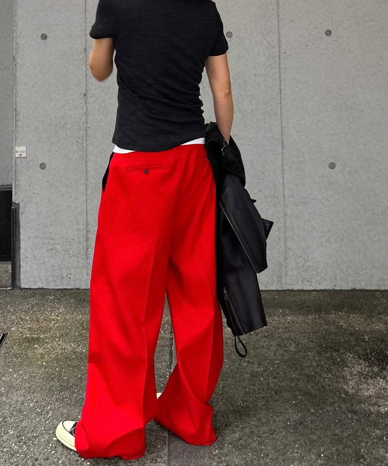 1tuck casual slacks red | ok.soon