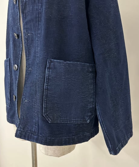 navy denim jacket & navy denim casual pants