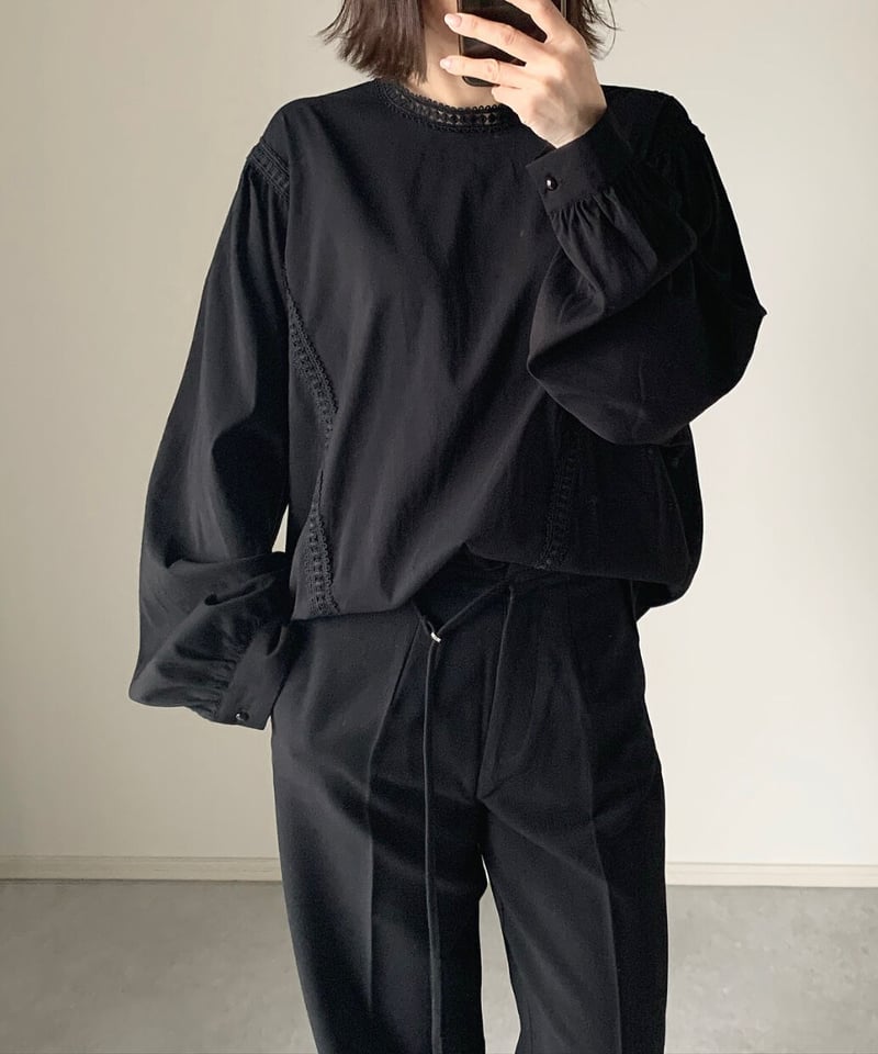 ok.soon ボンボンレースブラウス bonbon lace blouse(ecru,black) | ok.soon