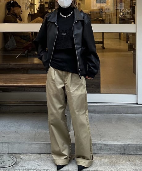 ok.soon×dickies wide chino pants