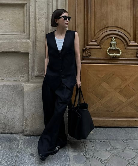 cotton linen vest & slacks