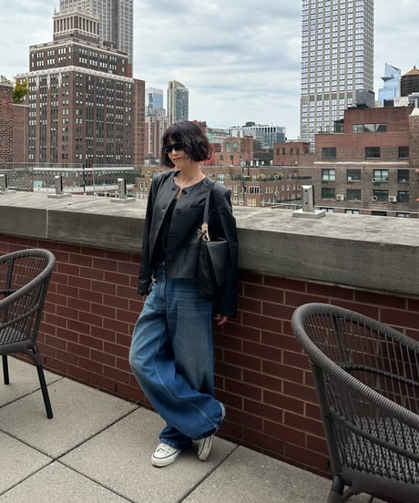collarless leather jacket