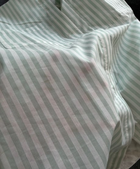 collarless stripe shirt mint green