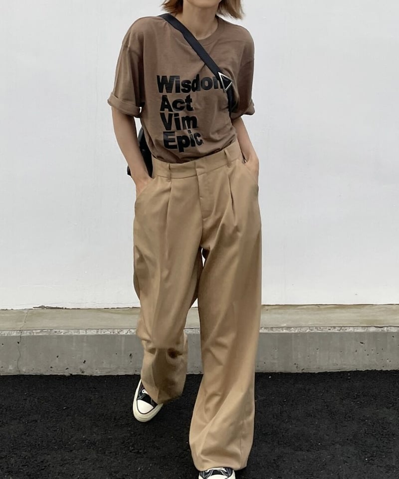 VALENTINO ワイドストレートスラックス ワイドストレートスラックスcamel | ok.soon