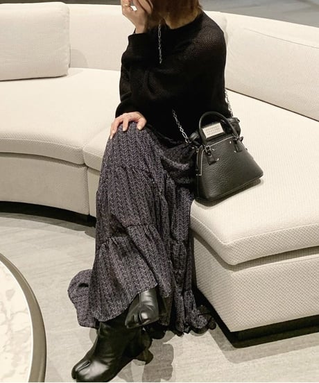 シフォンティアードロングスカート
