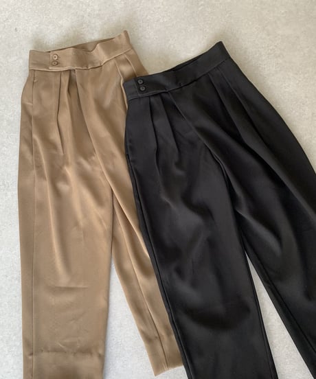 wool like wide tuck pants