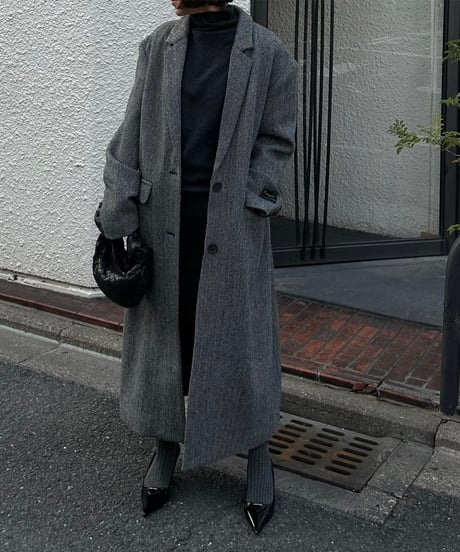 herringbone wool coat