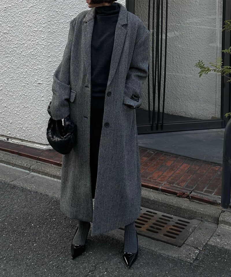 herringbone wool coat | ok.soon