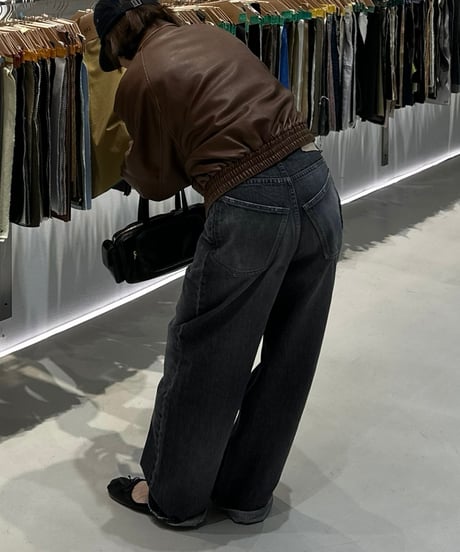 original wide denim black