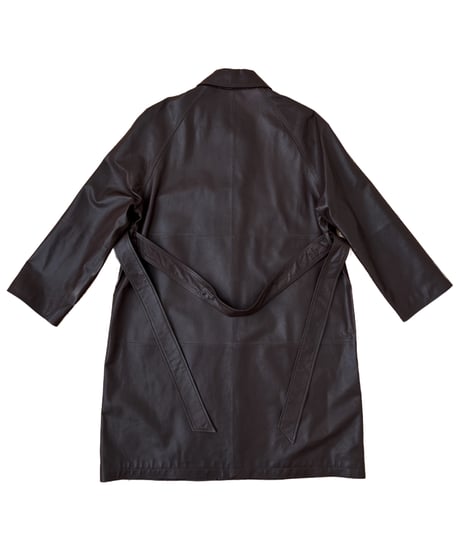 classic leather coat middle length