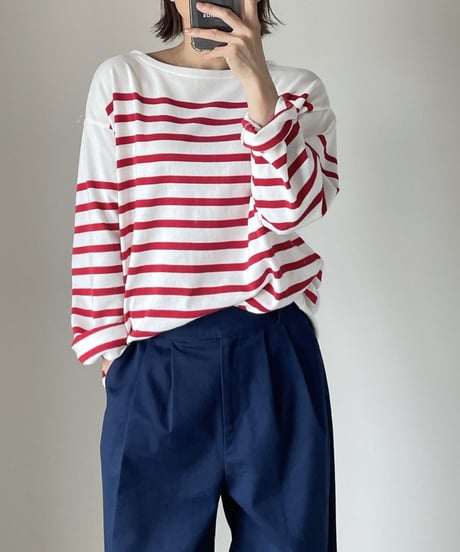 wide tuck pants (navy)
