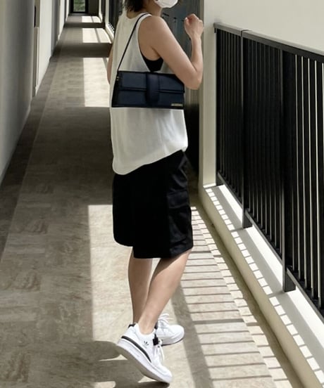 cargo half pants (black/white)